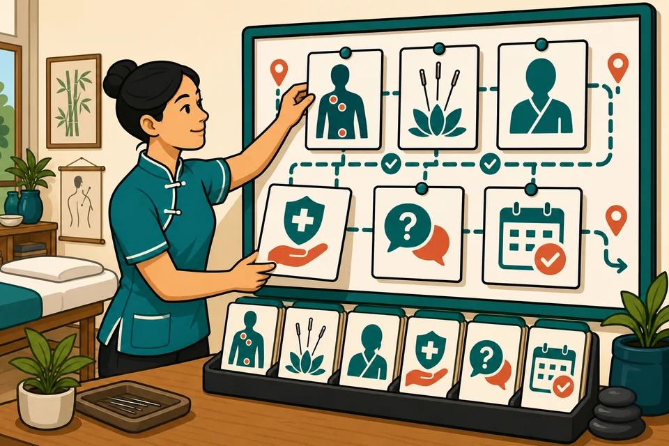 Acupuncture trust-builder illustration for every major offer has a path.
