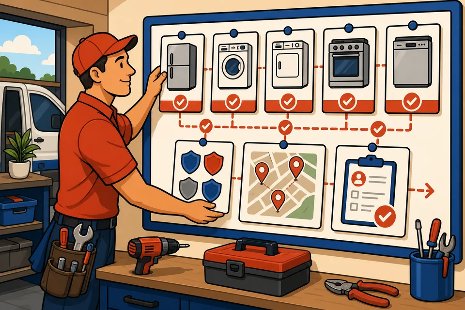 Appliance Repair trust-builder illustration for every major offer has a path.