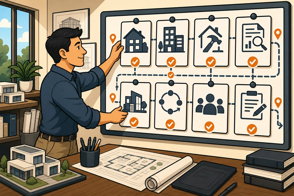Architect trust-builder illustration for every major offer has a path.