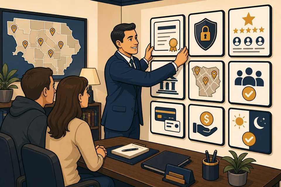 Bail Bonds trust-builder illustration for proof appears before hesitation.
