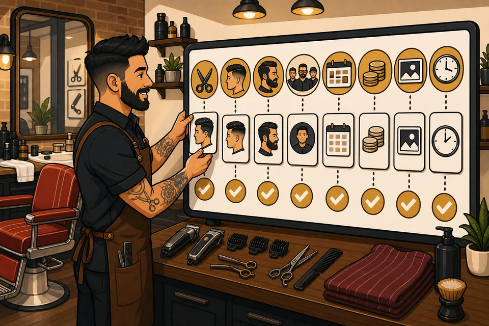 Barber Shops trust-builder illustration for every major offer has a path.