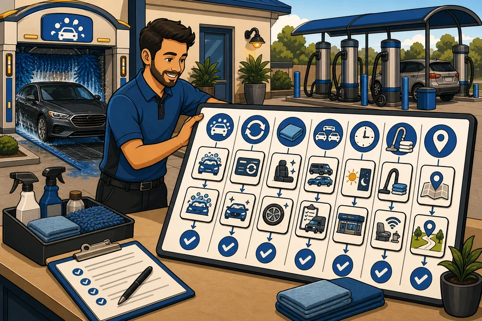 Car Washes trust-builder illustration for every major offer has a path.